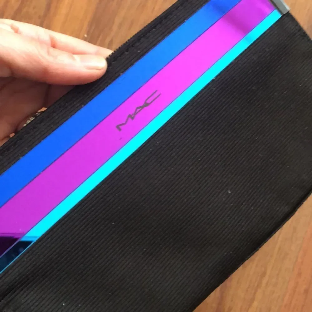 MAC Cosmetics black and purple bag.